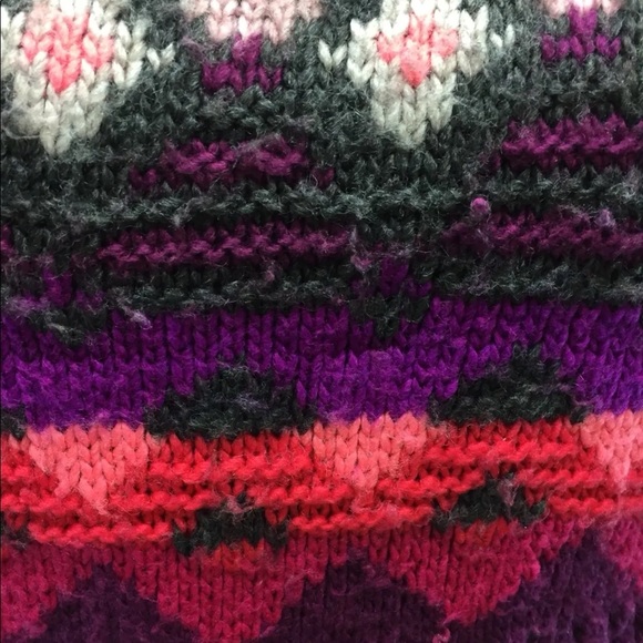 American Eagle Outfitters Women Cable Knit Sweater Purple Tribal Wool Blend S - Picture 4 of 12